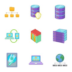 Poster - Internet hosting technology icons set