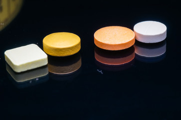 medication isolated on black