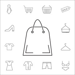 Poster - shopping bag icon. Shopping element. Premium quality graphic design. Signs, outline symbols collection, simple thin line icon for websites, web design, mobile app, info graphics