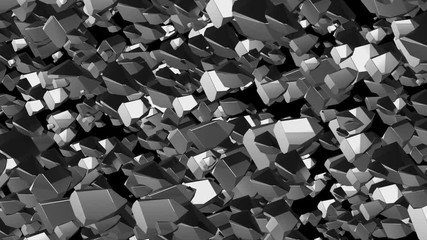 Poster - cosmic particles. cinematographic industrial background. 3d animation. seamless loop.