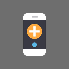 Poster - medical treatment mobile app icon with smart phone online medicine flat vector illustration
