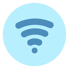 Poster - Wifi Icon Wireless Internet Connection On Blue Background Vector Illustration