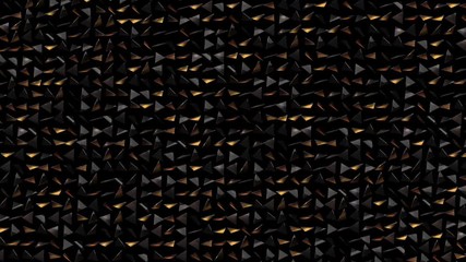 Poster - pieces of the black mirror reflect the gold. cinematic industrial background. 3d animation. seamless loop.