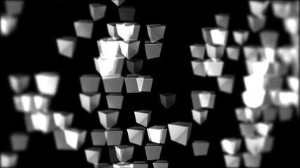 Poster - appearance and disappearance of cubes.cinematographic industrial background.3d animation. seamless loop.