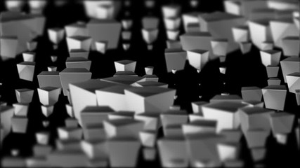 Poster - pleasant movements and appearance. cinematic industrial background. 3d animation. seamless loop.