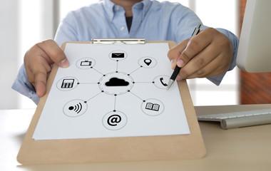 Poster -  Cloud Computing diagram Network Data Storage Technology Service