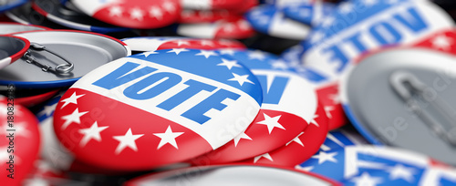 Fotografía vote election on a white background 3D illustration, 3D rendering
