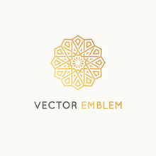 Vector Logo Design Template - Abstract Symbol In Ornamental Arabic Style