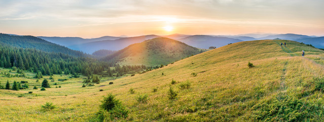 Wall Mural - sunset in the mountains
