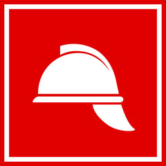 Wall Mural - Fireman helmet vector sign