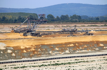 Wall Mural - giant excavator digging on open pit coal mine Kostolac Serbia