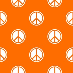 Poster - Sign hippie peace pattern seamless