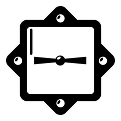 Poster - Lock retro icon, simple black style