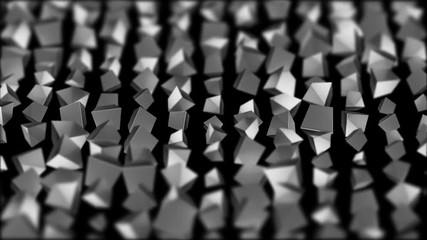 Poster - perfect cubes depth of field. cinematic industrial background. 3d animation. seamless loop.