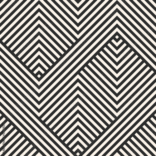 Plakat Wzór paski. Wektorowy geometryczny linia wzór. Streszczenie ornament paski. Czarny i biały