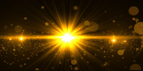 Wall Mural - lens flare light over black background. easy to add overlay or screen filter over photos