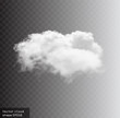 White vector cloud isolated over transparent background
