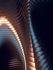 Aufkleber - Wave band abstract background surface 3d rendering