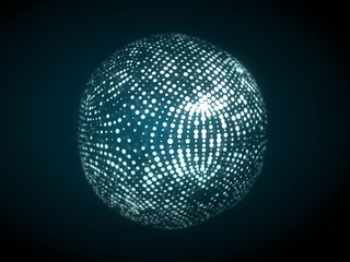 Poster - Dots colorful globe, abstract graphics 