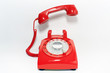 © LT - Retro rotary dial phone on call with no body, hang up by hollow man