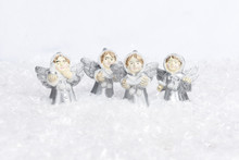 Angels Choir Singing For Christmas In The Snow