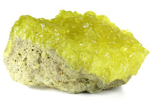 Native Sulfur From Potosi/ Bolivia Isolated On White Background