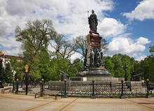 Monument To Empress Catherine II Great At Catherine Square In Krasnodar. Russia