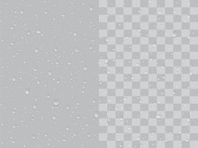 Transparent Drop On A Gray Background