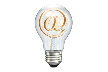 Poster - E-mail light bulb, 3D rendering