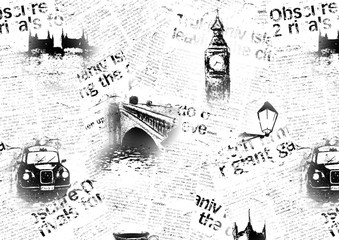 Black and white London grunge background