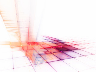 Poster - Abstract background. Fractal graphics series. Three-dimensional composition of repeating grids. Information technology concept.