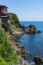Houses, Buildings And Remains Of The Old Fortress Wall Of The Ancient Seaside Town Of Sozopol. Bulgaria.