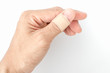 bandaid on the thumb split background
