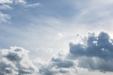 White fluffy clouds in the sky