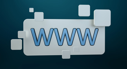 Wall Mural - 3d rendering www web icon bar