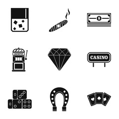 Poster - Gambling icons set, simple style
