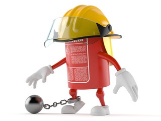 Poster - Fire extinguisher character with prison ball