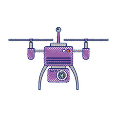 drone aerial camera remote propeller device vector illustration