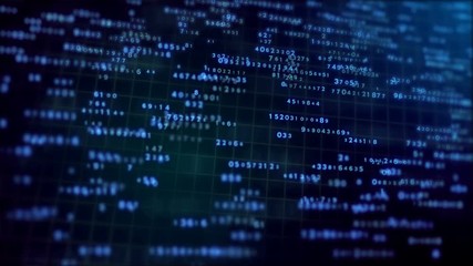 Poster - Digital network data grid technology background dark blue number