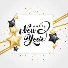 Sticker - Gold star Happy New Year logo