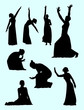 Opera & theater  gesture silhouette 04. Good use for symbol, logo, web icon, mascot, sign, or any design you want.