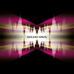 Wall Mural - pink sound wave icon over black background colorful design vector illustration