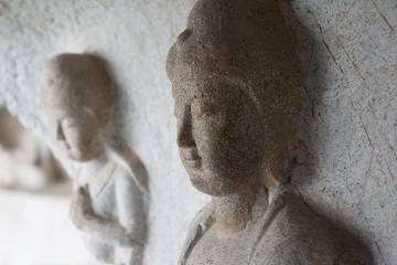 Two Stone statue like buddha 