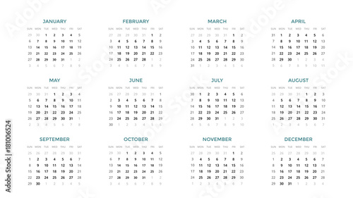 Calendar Chart 2019