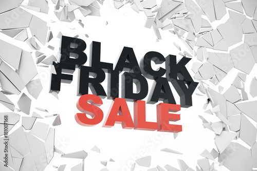 3d Rendering Black Friday Sale Message For Shop Business Hopping Store Banner For Black Friday Black Friday Crushing Ground 3d Text Breaking Through Wall Buy This Stock Illustration And Explore Similar