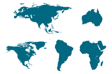 Continent maps set