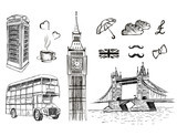 Fototapeta Londyn - Set of England symbols.