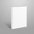 Blank thin book vector mockup. Paper book isolated on transparen