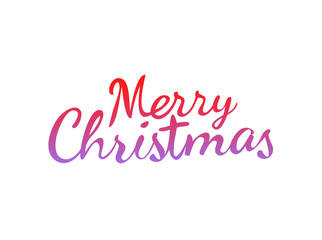 Poster - Merry Christmas calligraphic logo isolated on white. Vector template for Christmas greetings. Vector text