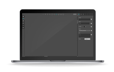 Poster - Modern laptop vector mockup with dark interface